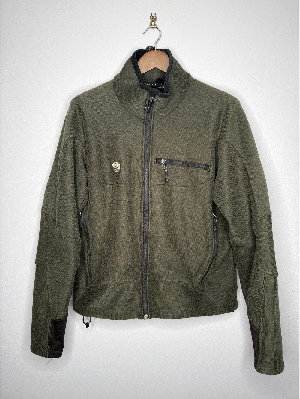 Mountain Hardwear Mens Fleece Jacket Olive Green Full Zip Made in USA Vintage L